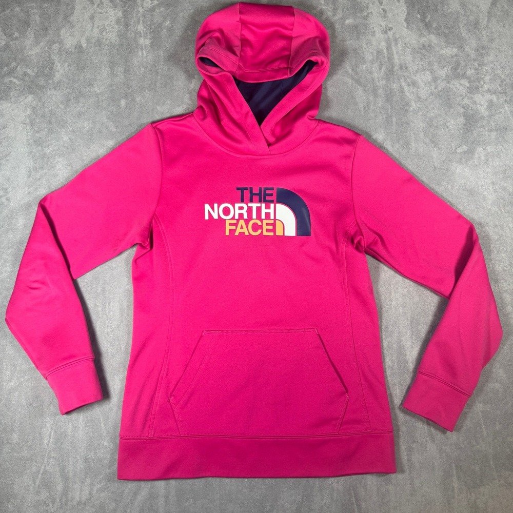 The North Face Womens Pink Fleece Lined Pullover Hoodie Sweatshirt Size M